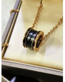 BVLGARI B.ZERO 1 PENDANT NECKLACE IN 18K 750 ROSE GOLD WITH BLACK CERAMIC