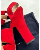 PRADA PLATFORM IN RED SUEDE LEATHER