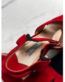 PRADA PLATFORM IN RED SUEDE LEATHER