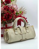 LOUIS VUITTON WHITE SUHALI LEATHER L"EPANOUI PM BAG