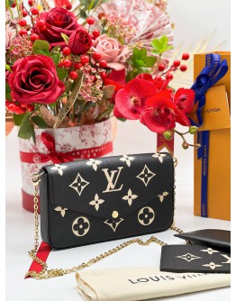 LOUIS VUITTON FELICIE POCHETTE BLACK BEIGE