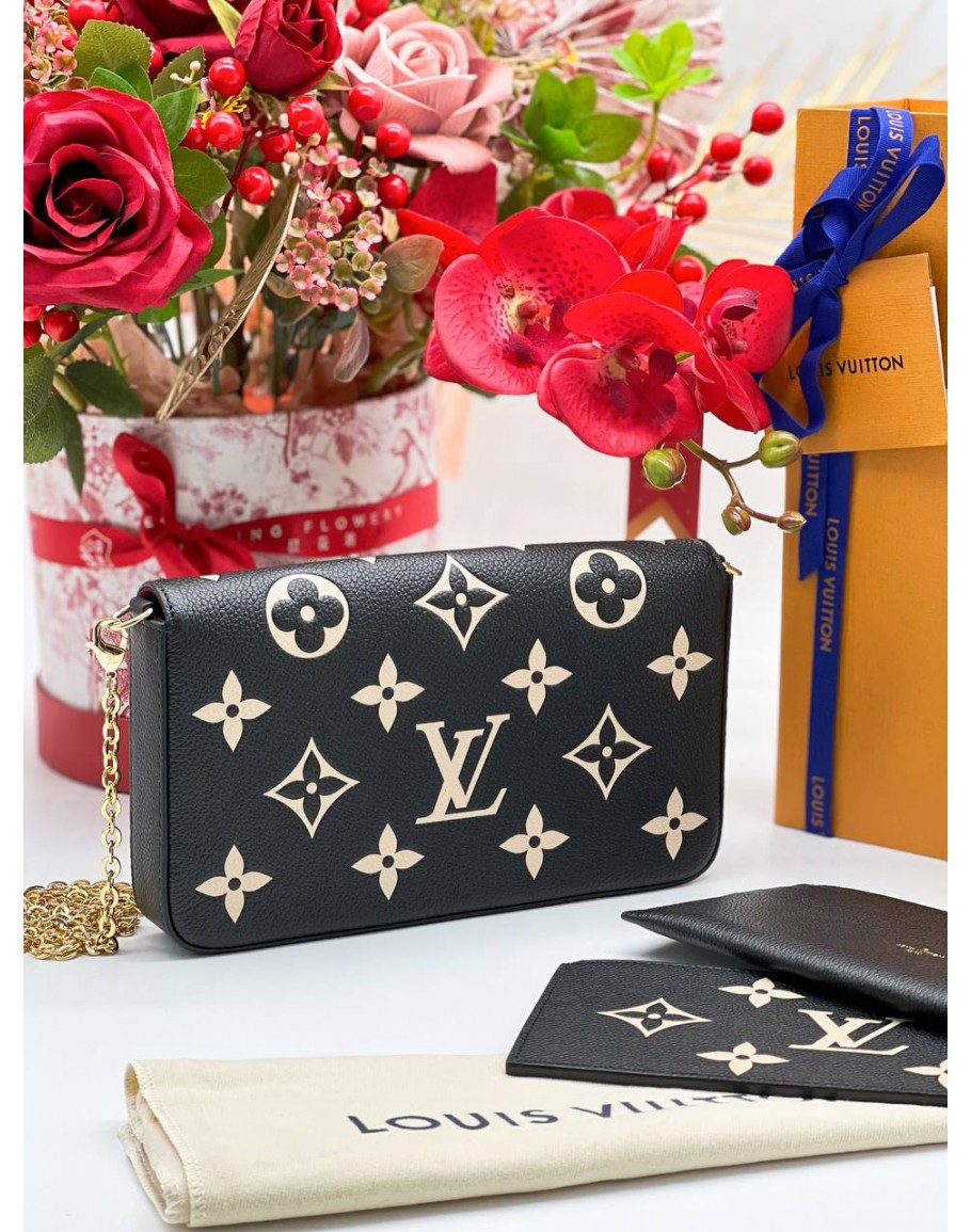 Louis Vuitton Black Monogram Empreinte Felicie Pochette L