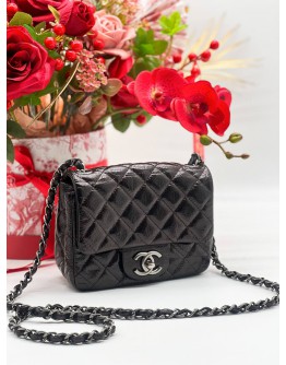 CHANEL SQUARE CLASSIC SINGLE FLAP BAG QUILTED LAMBSKIN MINI