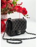 CHANEL SQUARE CLASSIC SINGLE FLAP BAG QUILTED LAMBSKIN MINI