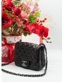 CHANEL SQUARE CLASSIC SINGLE FLAP BAG QUILTED LAMBSKIN MINI