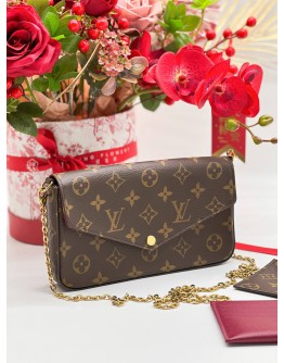 LOUIS VUITTON FÉLICIE LEATHER CROSSBODY BAG