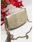 GUCCI SOHO CHAIN METALLIC LEATHER CROSSBODY BAG