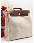 HERMES HERBAG TOILE AND LEATHER GM