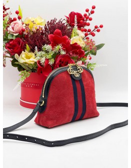 GUCCI SMALL OPHIDIA SUEDE LEATHER CROSSBODY BAG