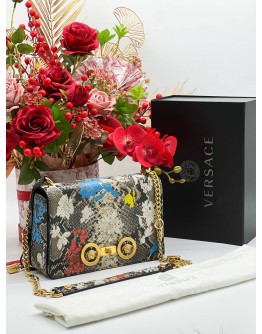 VERSACE FLORAL PHYTON PRINT CROSSBODY BAG