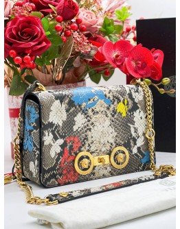 VERSACE FLORAL PHYTON PRINT CROSSBODY BAG