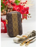 LOUIS VUITTON VIRGIL ABLOH X NIGO MONOGRAM STRIPED COATED CANVAS FLAT DOUBLE PHONE POUCH GHW