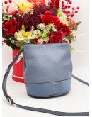 FURLA MINI DORI PEBBLED LEATHER BUCKET CROSSBODY BAG