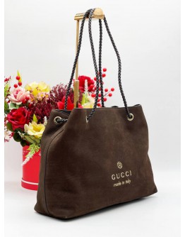 GUCCI NUBUCK LEATHER SHOULDER BAG