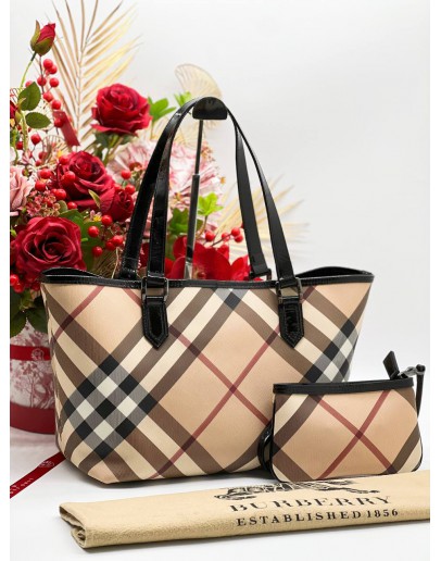 BURBERRY CHECK NOVA TOTE BAG