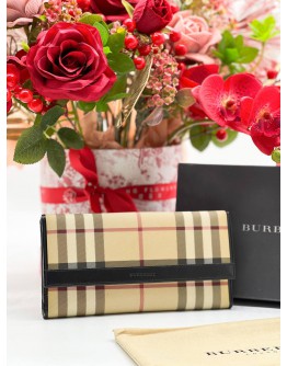 BURBERRY CHECK NOVA CONTINENTAL LONG WALLET