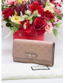 GUCCI GG GUCCISSIMA EMBOSSED CALFSKIN LEATHER LONG FLAP WALLET