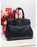 PRADA BN2502 TESSUTO & SAFFIANO LEATHER TOP LEATHER TOP HANDLE BAG