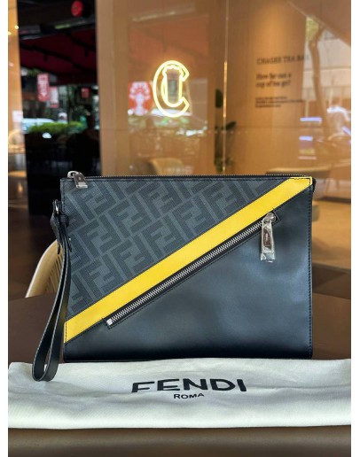 FENDI DIAGONAL CLUTCH WITH FF SIGNATURE MOTIF