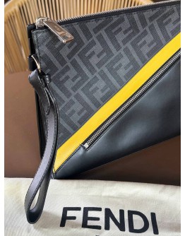 FENDI DIAGONAL CLUTCH WITH FF SIGNATURE MOTIF
