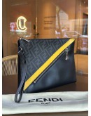FENDI DIAGONAL CLUTCH WITH FF SIGNATURE MOTIF