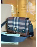 BURBERRY NOTE CROSSBODY BAG IN DARK BROWN PRINT LEATHER