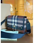 BURBERRY NOTE CROSSBODY BAG IN DARK BROWN PRINT LEATHER