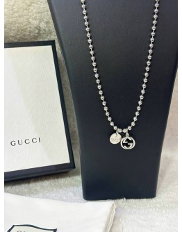 GUCCI BOULE CHARM INTERLOCKING G PENDANT NECKLACE