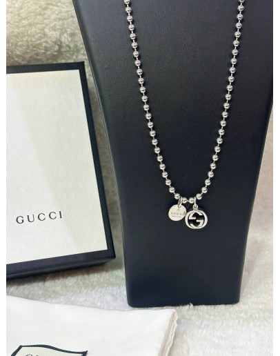 GUCCI BOULE CHARM INTERLOCKING G PENDANT NECKLACE