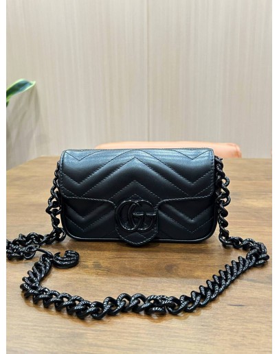GUCCI 2 IN 1 SUPER MINI GG MARMONT WITH REMOVABLE CHAIN