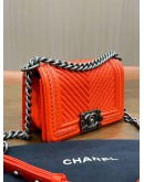 CHANEL SMALL BOY FLAP BAG IN TANGERINE ORANGE