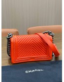 CHANEL SMALL BOY FLAP BAG IN TANGERINE ORANGE