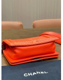 CHANEL SMALL BOY FLAP BAG IN TANGERINE ORANGE