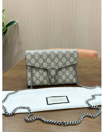GUCCI DIONYSUS WOC IN BEIGE & EBONY GG SUPREME CANVAS
