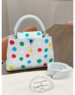 LOUIS VUITTON X YAYOI KUSAMA CAPUCINES BB TOP HANDLE HANDBAG