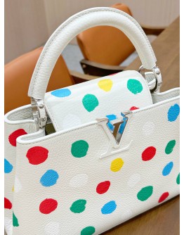 LOUIS VUITTON X YAYOI KUSAMA CAPUCINES BB TOP HANDLE HANDBAG
