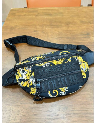 VERSACE JEANS COUTURE BELT BAG IN REGALIA BAROQUE PRINTS