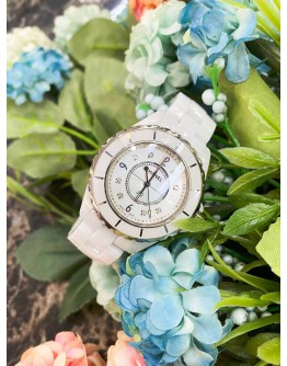 CHANEL J12 WHITE MOTHER OF PEARL WITH DIAMOND WATCH 