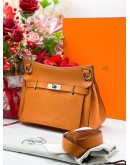 HERMES JYPSIE 28 ORANGE TOGO LEATHER PALLADIUM HARDWARE