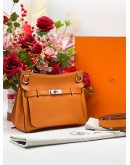 HERMES JYPSIE 28 ORANGE TOGO LEATHER PALLADIUM HARDWARE