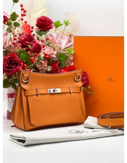 HERMES JYPSIE 28 ORANGE TOGO LEATHER PALLADIUM HARDWARE