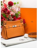 HERMES JYPSIE 28 ORANGE TOGO LEATHER PALLADIUM HARDWARE