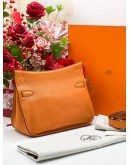 HERMES JYPSIE 28 ORANGE TOGO LEATHER PALLADIUM HARDWARE