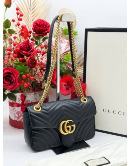 GUCCI GG MARMONT MATELESS LEATHER SHOULDER BAG 