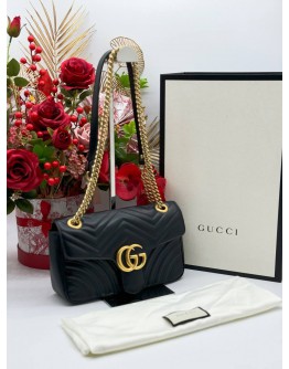 GUCCI GG MARMONT MATELESS LEATHER SHOULDER BAG 