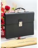 LOUIS VUITTON BLACK TAIGA LEATHER ROBUSTO 1 COMPARTMENT BRIEFCASE