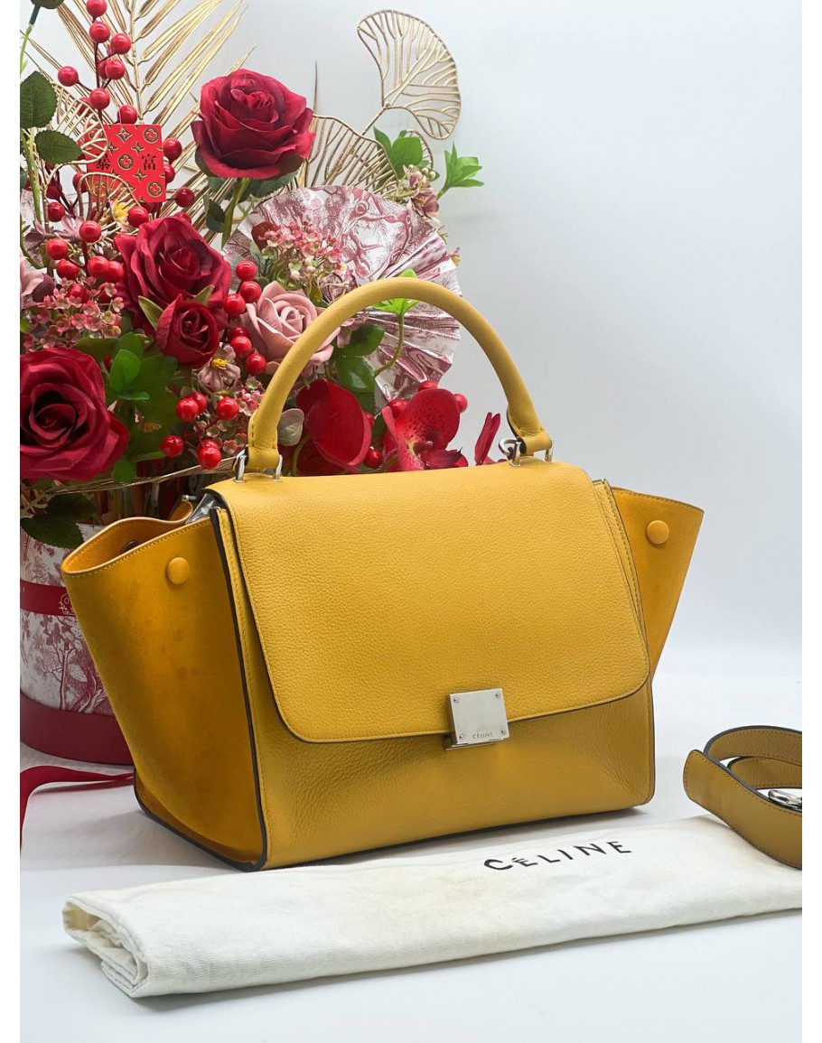 mustard yellow leather purse