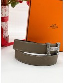 HERMES H BUCKLE REVERSIBLE LEATHER BELT 