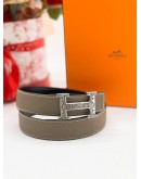 HERMES H BUCKLE REVERSIBLE LEATHER BELT 