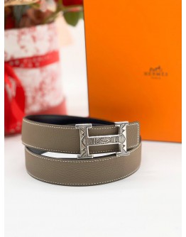 HERMES H BUCKLE REVERSIBLE LEATHER BELT 